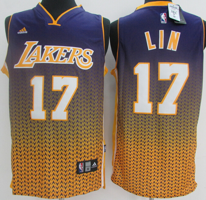 Lakers 17 Lin Gold Resonate Fashion Jerseys