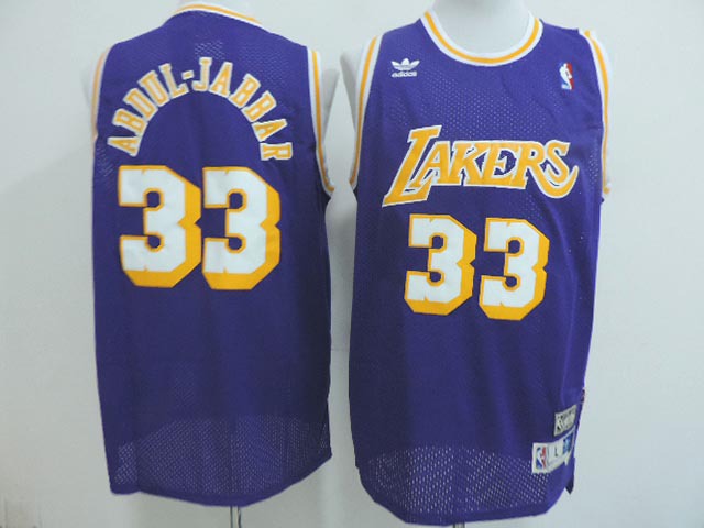 Lakers 33 Abdul Jabbar Purple Hardwood Classics Jerseys