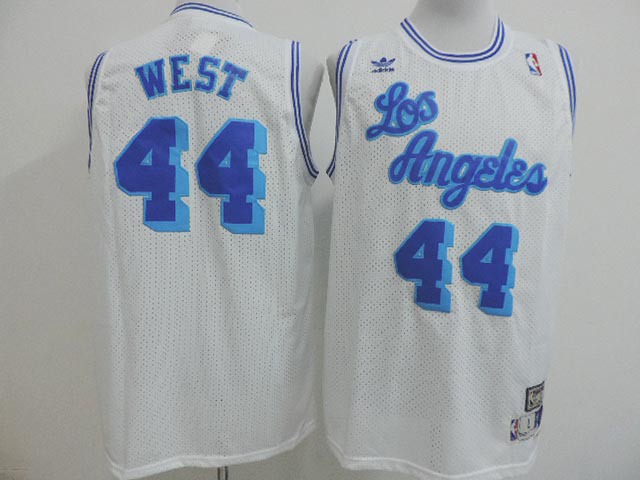 Lakers 44 West White Hardwood Classics Jerseys
