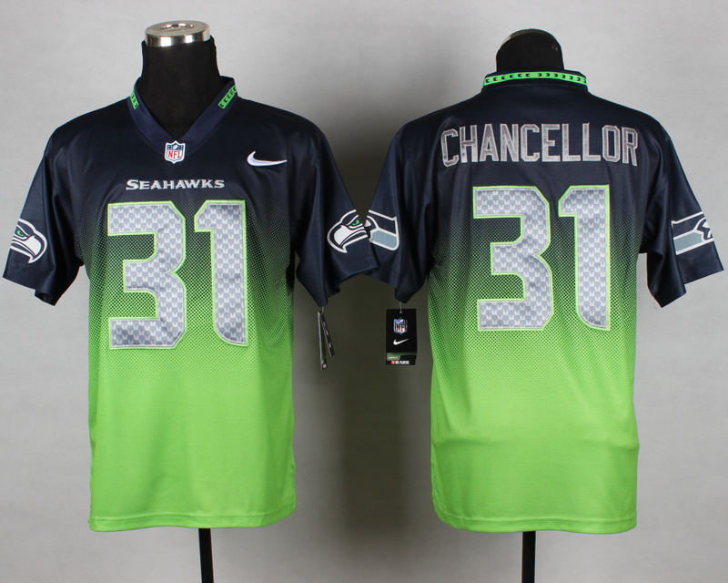 Nike Seahawks 31 Chancellor Blue And Green Drift Fashion II Elite Jerseys