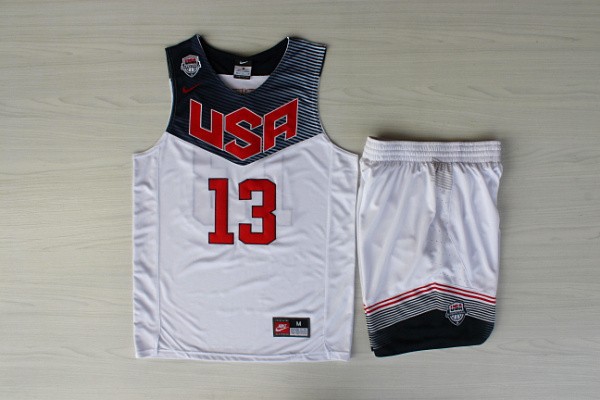 USA Basketball 2014 Dream Team 13 Harden White Jerseys(With Shorts)