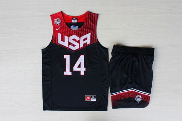 USA Basketball 2014 Dream Team 14 Davis Blue Jerseys(With Shorts)