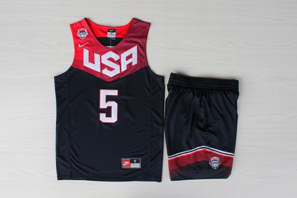 USA Basketball 2014 Dream Team 5 Durant Blue Jerseys(With Shorts)