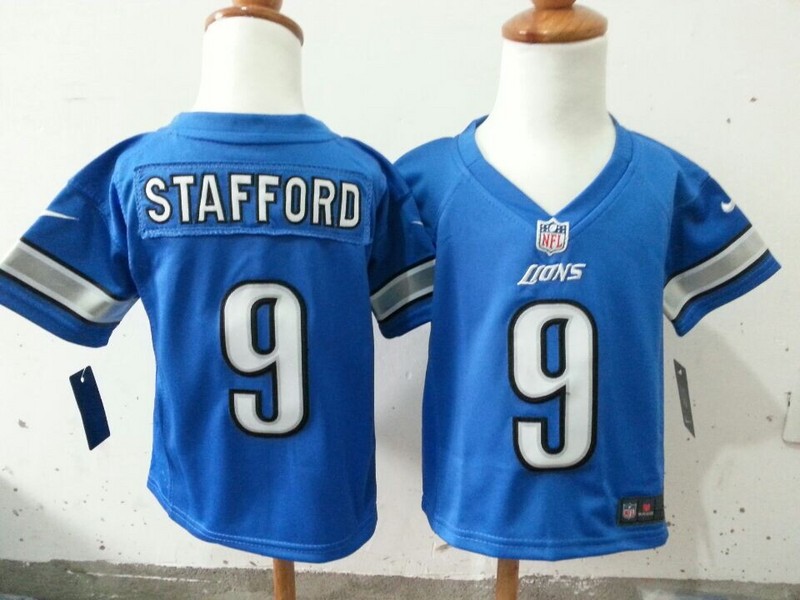 Nike Lions 9 Stafford Blue Toddler Game Jerseys