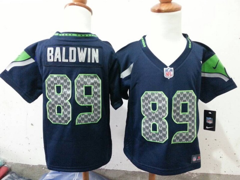 Nike Seahawks 89 Baldwin Blue Toddler Game Jerseys