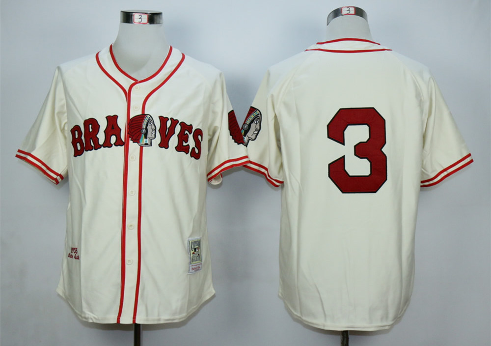 Braves 3 Babe Ruth Cream 1935 Throwback Jersey