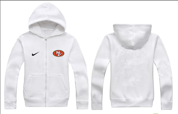 Nike 49ers White Full Zip Hoodie