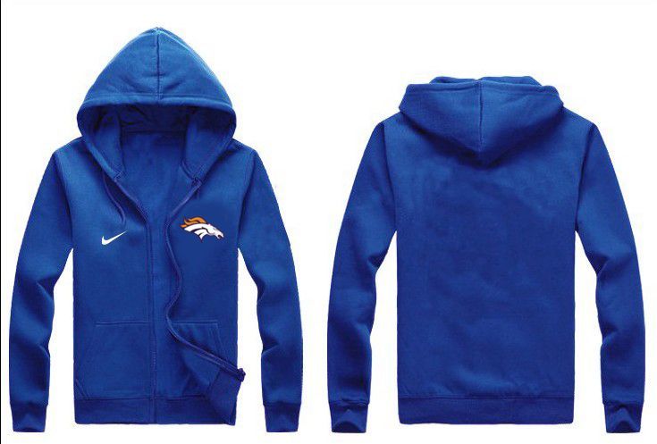 Nike Broncos Blue Full Zip Hoodie
