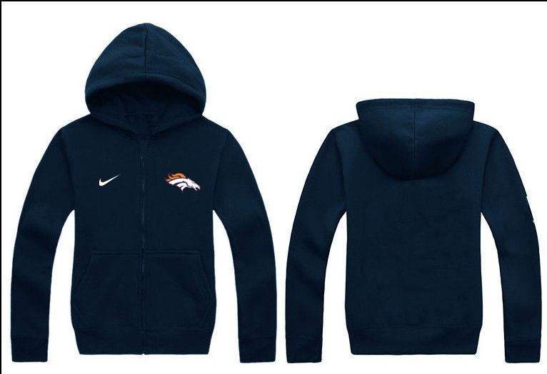 Nike Broncos Navy Blue Full Zip Hoodie