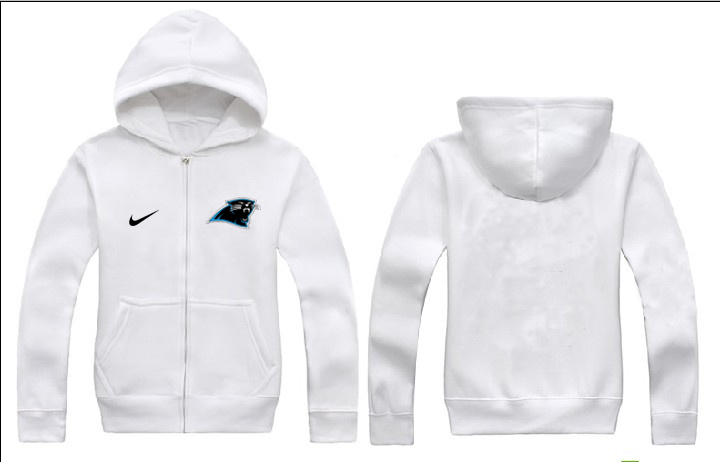 Nike Panthers White Full Zip Hoodie
