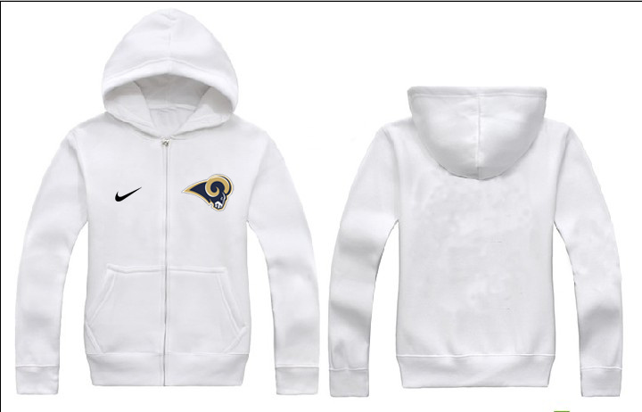 Nike Rams White Full Zip Hoodie