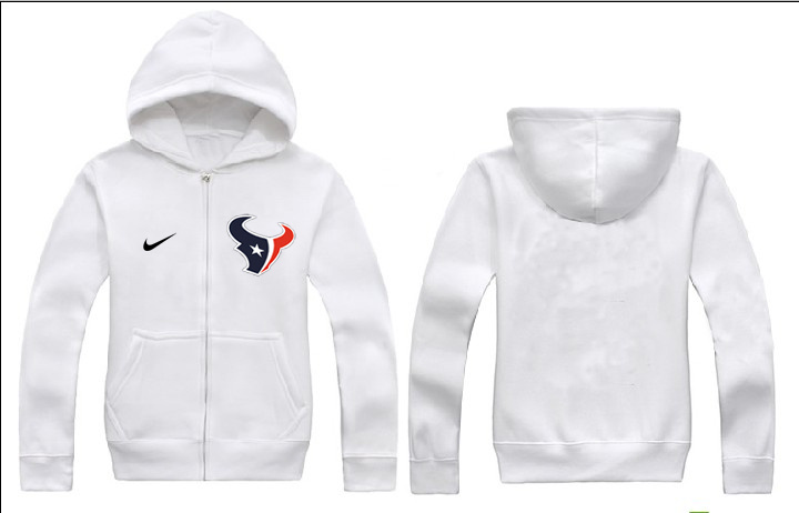 Nike Texans White Full Zip Hoodie