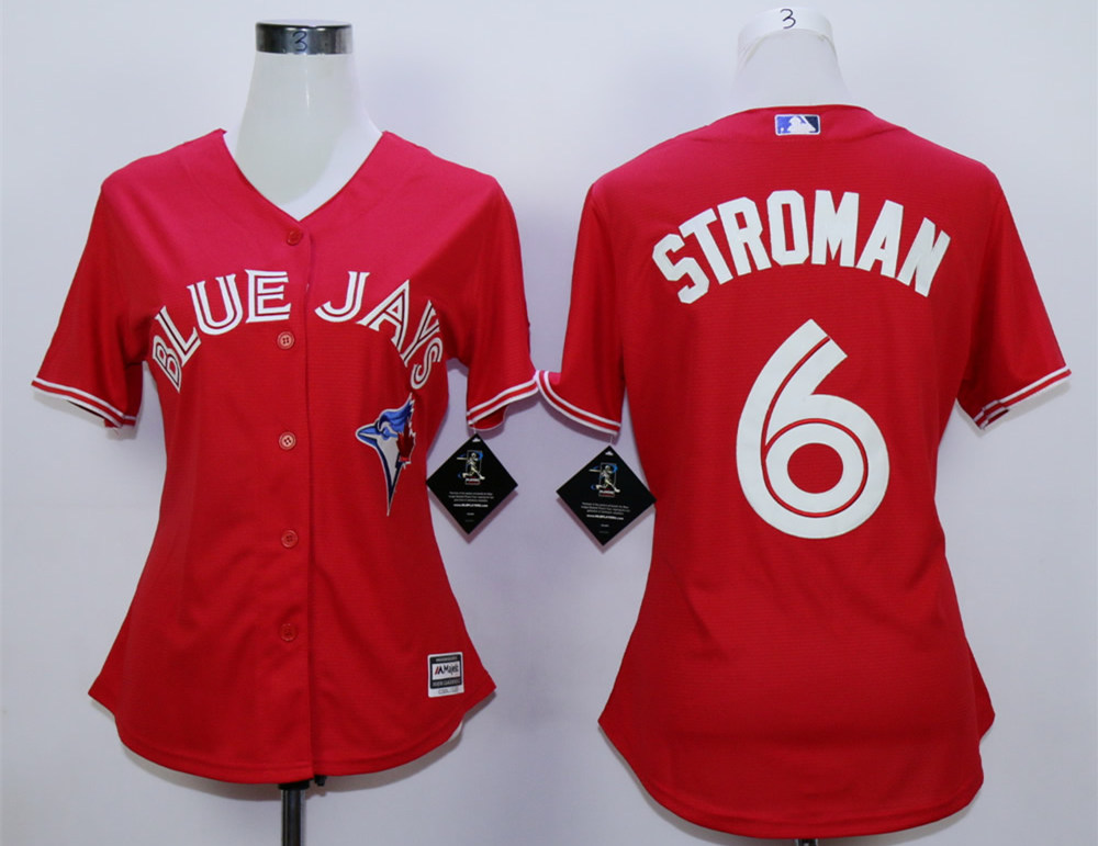 Blue Jays 6 Marcus Stroman Red Women New Cool Base Jersey