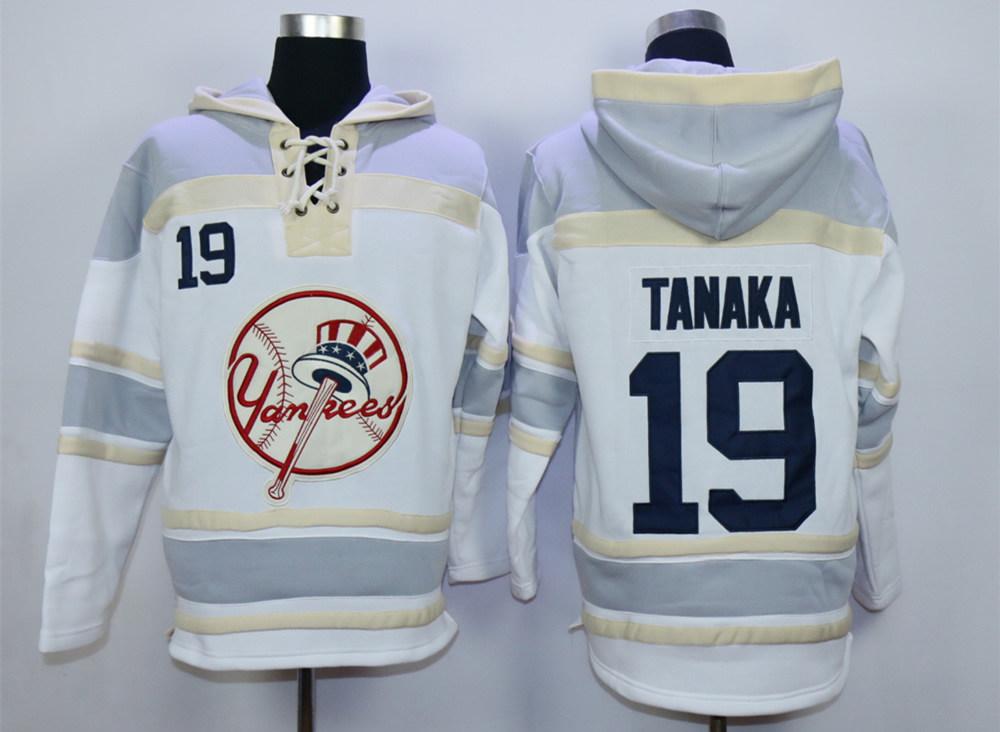 Yankees 19 Masahiro Tanaka White All Stitched Hooded Sweatshirt