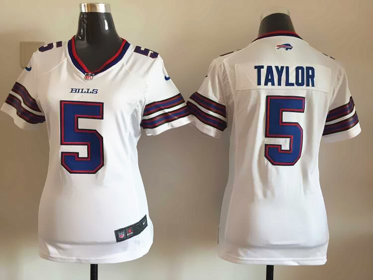 Nike Bills 5 Tyrod Taylor White Women Game Jersey