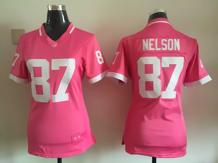 Nike Packers 87 Jordy Nelson Pink Bubble Gum Women Game Jersey