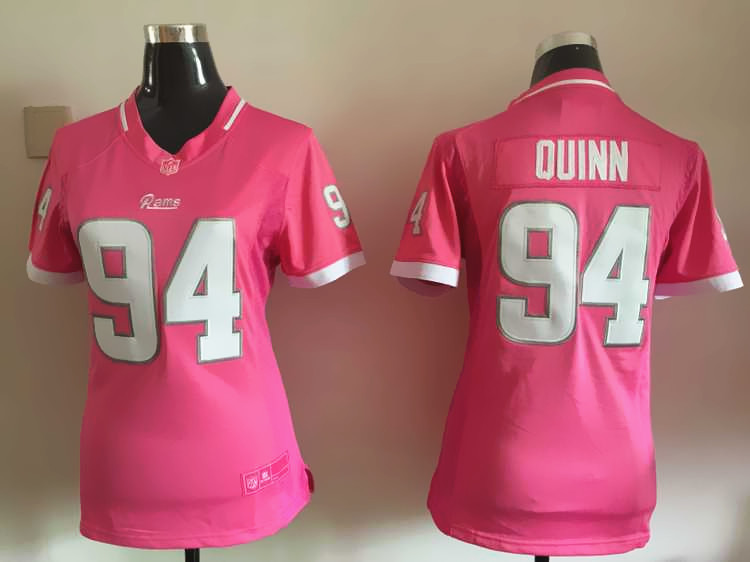 Nike Rams 94 Robert Quinn Pink Bubble Gum Women Game Jersey