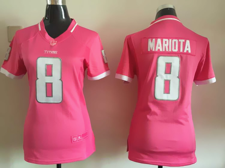 Nike Titans 8 Marcus Mariota Pink Bubble Gum Women Game Jersey