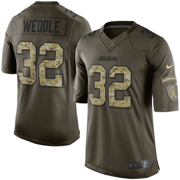 Nike Chargers 32 Eric Weddle Green Salute To Service Limited Jersey