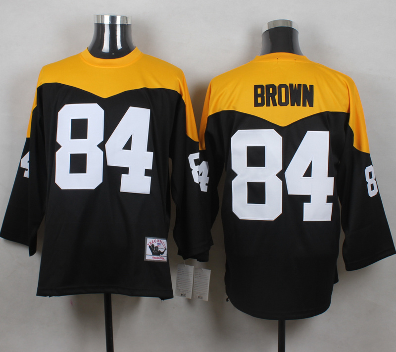 Steelers 84 Antonio Brown Black Throwback Jersey