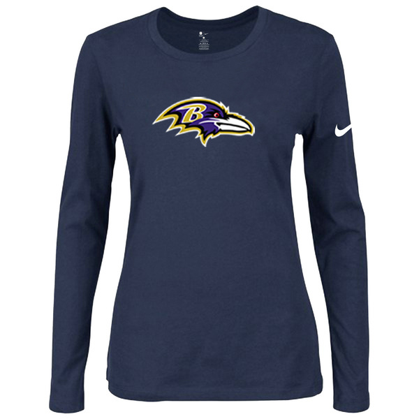 Nike Baltimore Ravens D.Blue Long Sleeve Women T Shirt