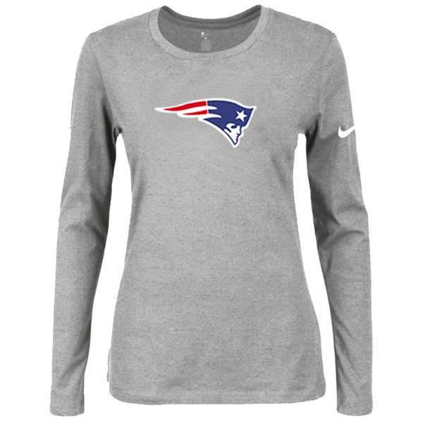 Nike New England Patriots Grey Long Sleeve Women T Shirt