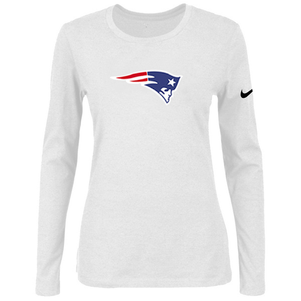 Nike New England Patriots White Long Sleeve Women T Shirt02