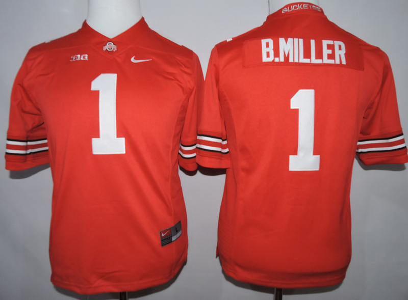 Ohio State Buckeyes 1 B.Miller Red College Youth Jersey