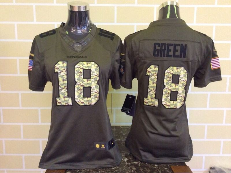 Nike Bengals 18 A.J. Green Green Salute To Service Women Limited Jersey
