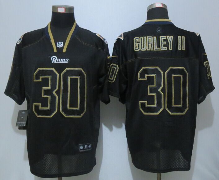 Nike Rams 30 Todd Gurley II Black Lights Out Elite Jersey