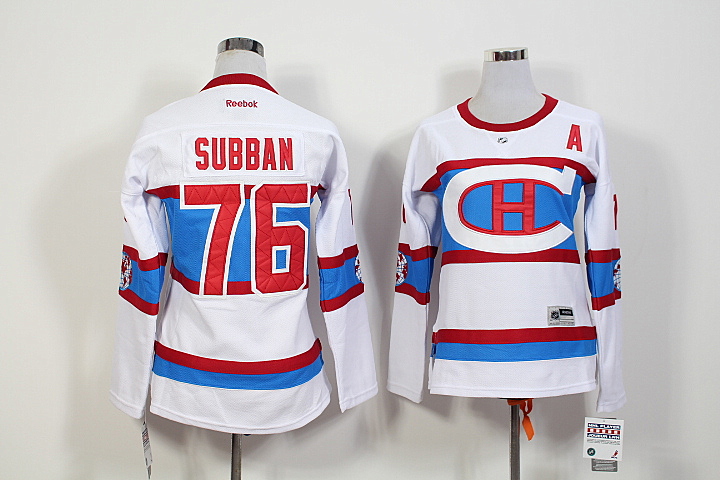 Canadiens 76 P.K. Subban White Women Reebok Jersey