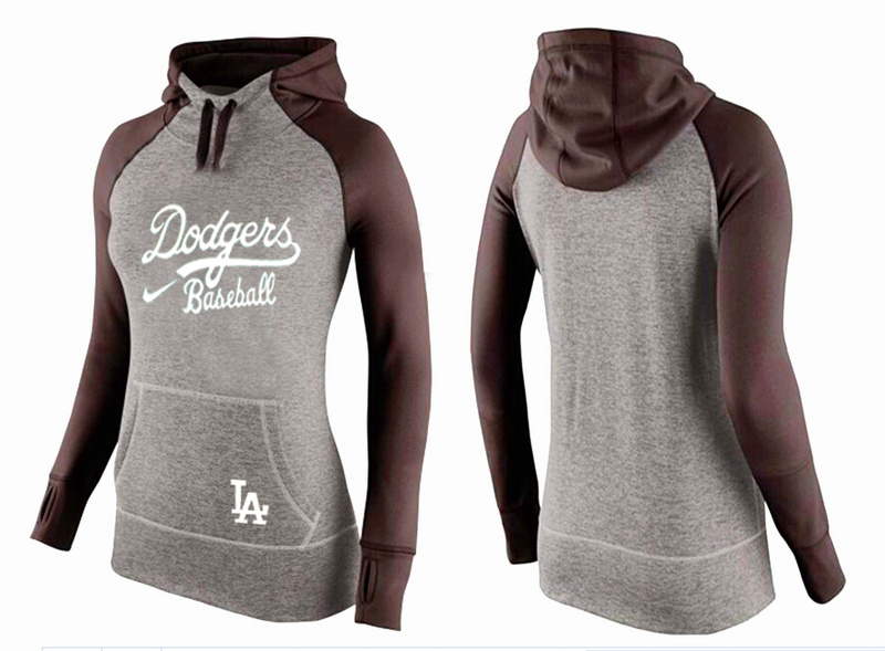 Dodgers Grey Pullover Women Hoodie
