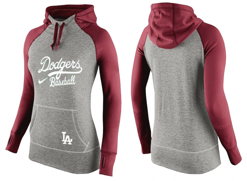 Dodgers Grey Pullover Women Hoodie5