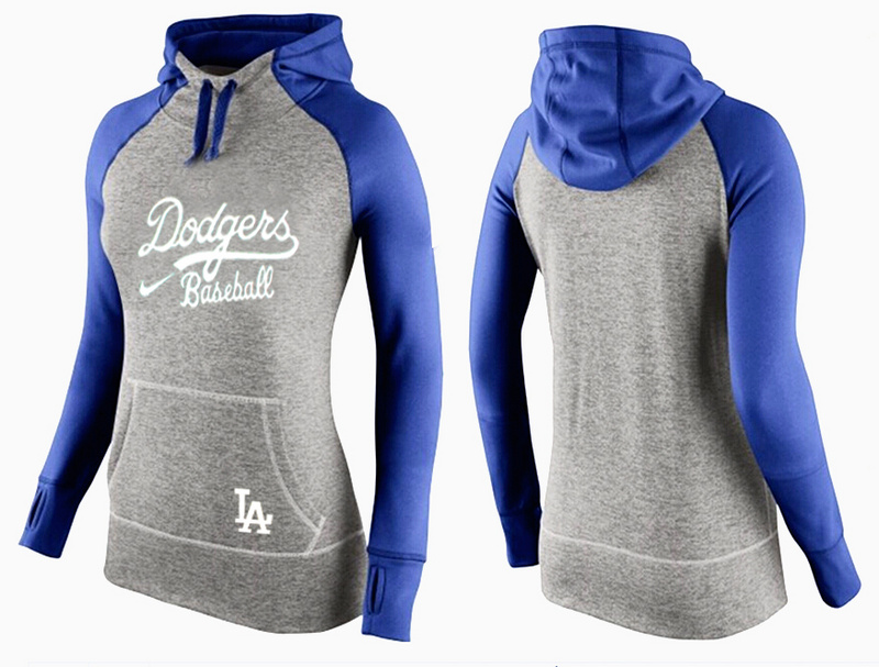 Dodgers Grey Pullover Women Hoodie6