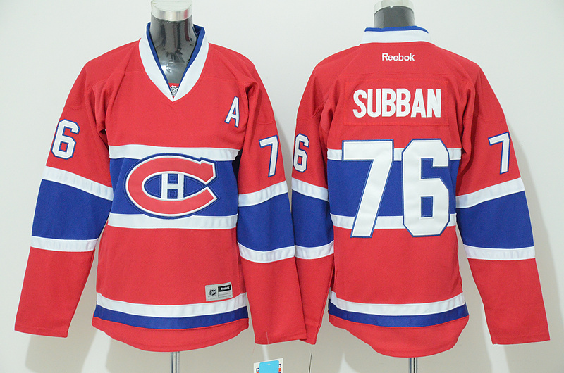 Canadiens 76 P.K. Subban Red Women Reebok Jersey