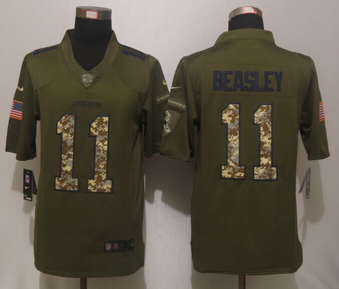 Nike Cowboys 11 Cole Beasley Green Salute To Service Limited Jersey