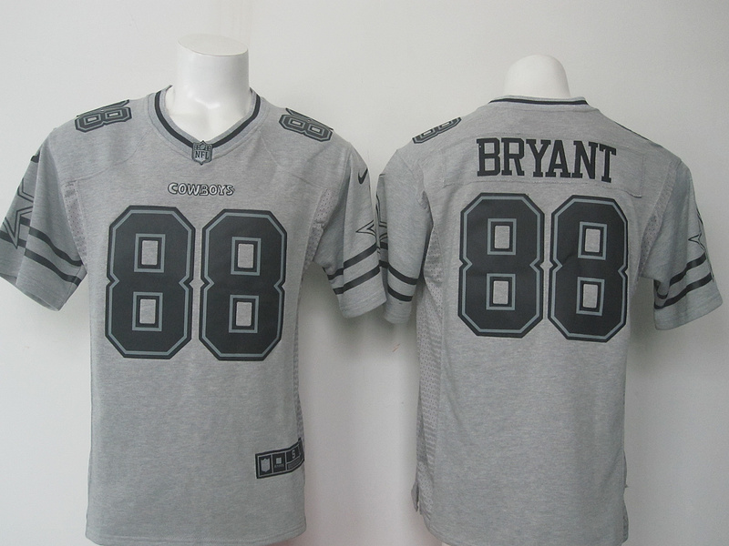Nike Cowboys 88 Dez Bryant Grey Gridiron Grey Limited Jersey