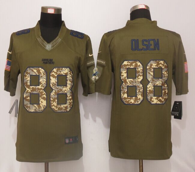 Nike Panthers 88 Greg Olsen Green Salute To Service Limited Jersey