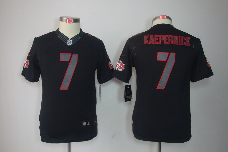 Nike 49ers 7 Colin Kaepernick Black Impact Limited Youth Jersey