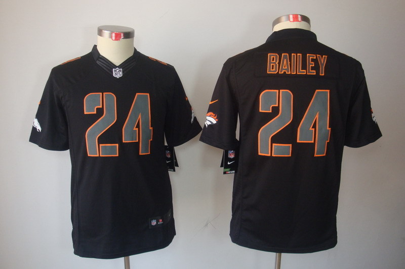 Nike Broncos 24 Champ Bailey Black Impact Limited Youth Jersey