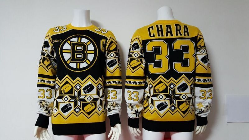 Bruins 33 Zdeno Chara Yellow Men's Ugly Sweater