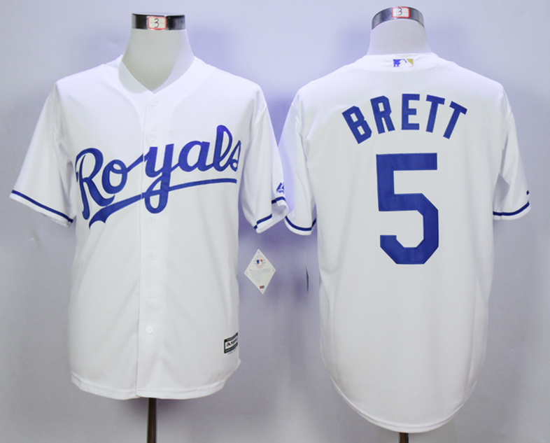 Royals 5 George Brett White New Cool Base Jersey