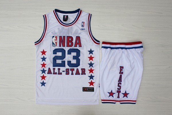 2003 All Star 23 Jordan White Throwback Jerseys(With Shorts)