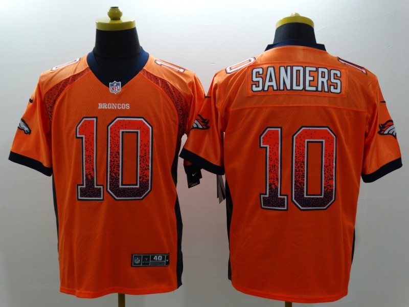 Nike Broncos 10 Emmanuel Sanders Orange Drift Fashion Elite Jersey