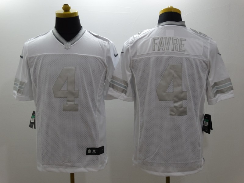 Nike Packers 4 Favre White Platinum Limited Jerseys