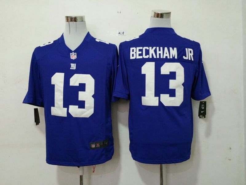 Nike Giants 13 Beckham Jr Blue Game Jersey