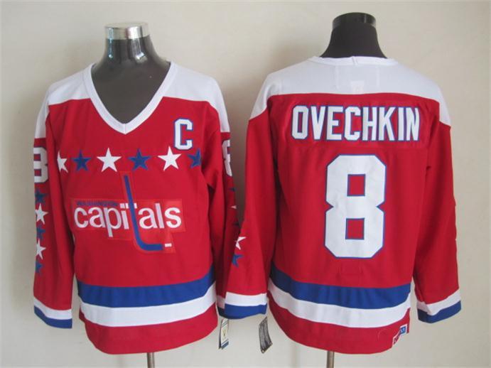 Capitals 8 Ovechkin Red CCM Jersey