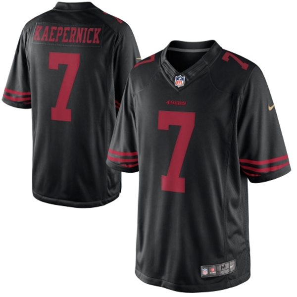 Nike 49ers 7 Kaepernick Black Limited Jersey