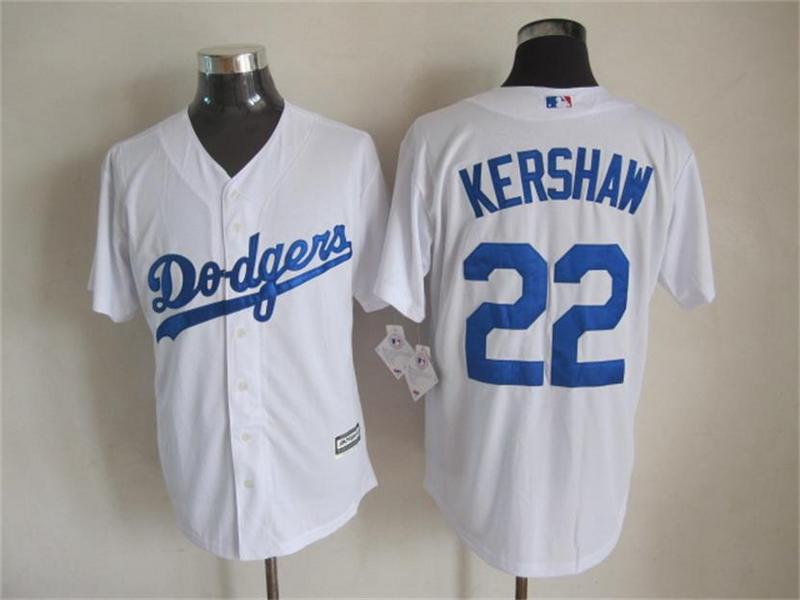Dodgers 22 Kershaw White New Cool Base Jersey