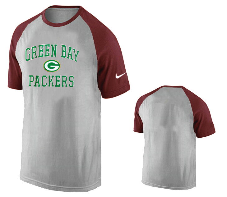 Nike Green Bay Packers Ash Tri Big Play Raglan T Shirt Grey15
